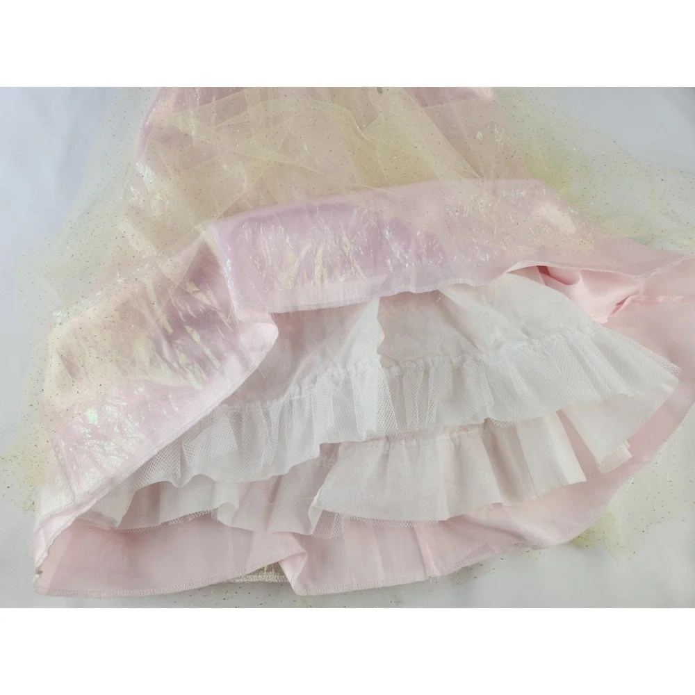 Vtg Princess And The Pauper Barbie Play Dress Costume Rubies Pink Girls Medium